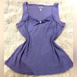 Vintage lace tank with rose